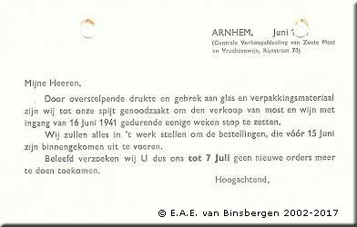 Melding niet kunnen leveren Zoete Most